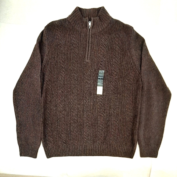 Marc Anthony NWT Heavy Knit Luxury 1/4 Zip Sweater – Burgundy – Size XL - Picture 1 of 6